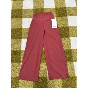 Lululemon Align Wide Leg Crop Super High Rise Pants Red SFCR Size 2 LW6BHFS
